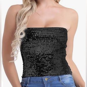 Alivila.Y Fashion Womens Sparkling Sequins Stretch Party Clubwear Tube Top